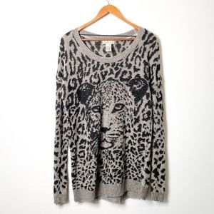 Vintage Italian Wool Oversized Graphic Knit Sweate